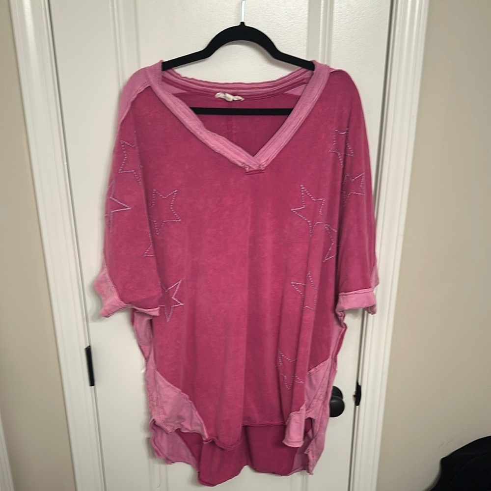 Velvet Pink Oversized Boxy T-Shirt